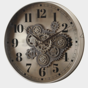 50cm Round Chesterfield Industrial moving cogs wall clock 
